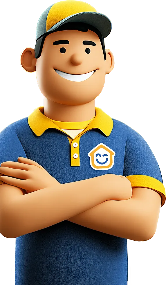 A friendly My Happy Home technician wearing the original branded uniform